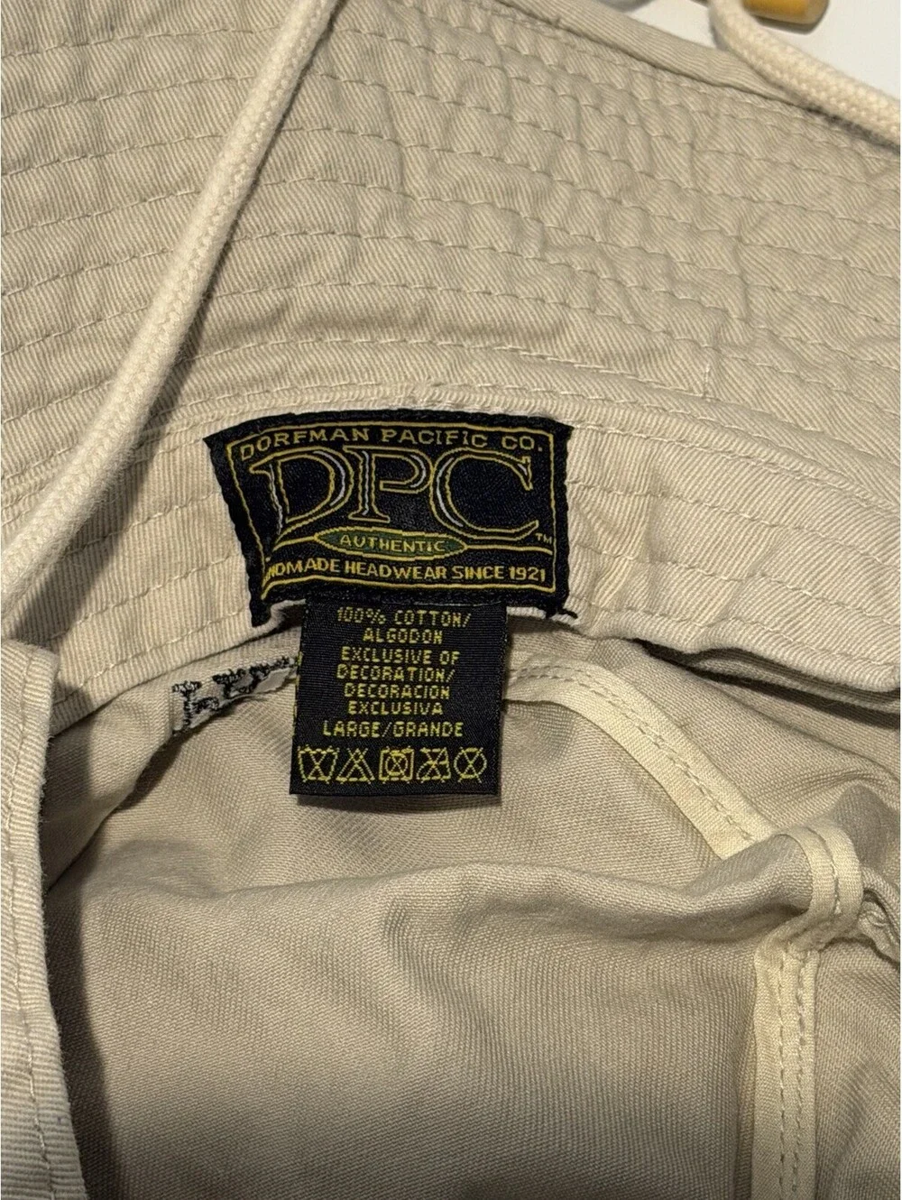 Unisex Dorfman Pacific Co Bucket Hat Size Large Beige Embroidered Philadelphia